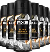 AXE Fine Fragrance Collection Premium Deodorant Bodyspray - Black Vanilla - met de geur van sinaasappel en sandelhout - 6 x 150 ml