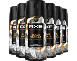AXE Fine Fragrance Collection Premium Deodorant Bodyspray - Black Vanilla - 6 x 150 ml - Voordeelverpakking