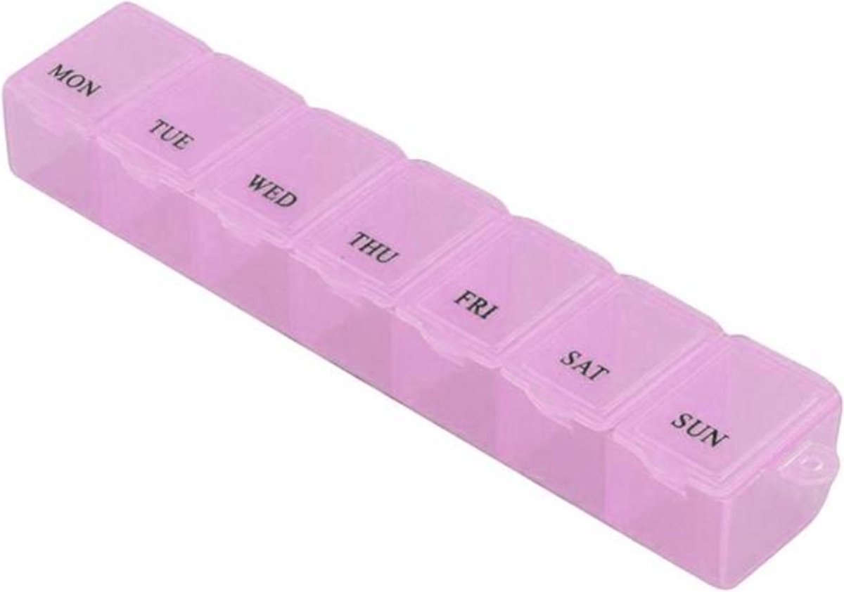 Goedkoopste Finnacle - Pillendoos 7 dagen - pillendoosjes 7 dagen - soorteer medicijnen doosje - Roze - pillendoos