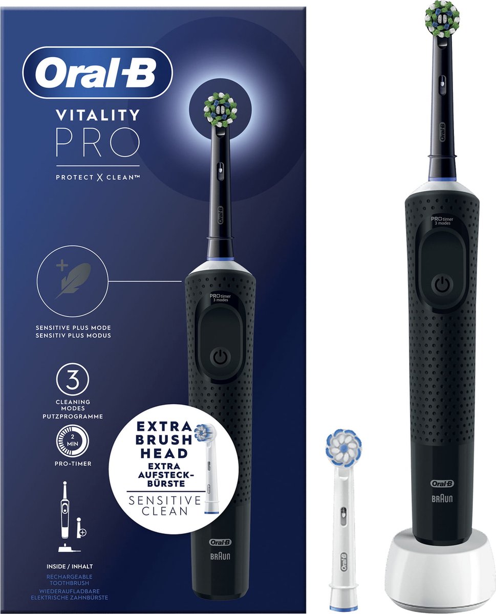 Oral-B Vitality Pro - Elektrische tandenborstel - Zwart - Extra opzetborstel