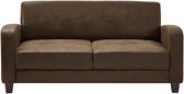 Bol.com Vente-unique Clubzitbank 3 personen in donkerbruine microvezel met verouderde lederlook MADIE II aanbieding