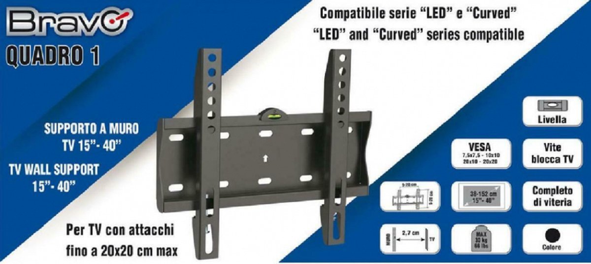 Bravo 92402632 tv-bevestiging 101,6 cm (40") Zwart