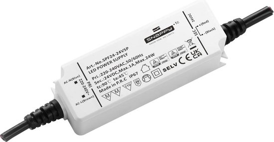 Transformateur LED Dehner Elektronik SPF 24-24VSP, driver LED Tension constante 24 W 1 A 24 V Convient pour les meubles, Ov