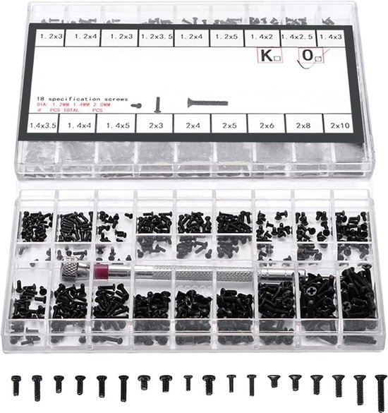 QUARKZMAN Zelftappende schroeven, ronde kop, Phillips, roestvrij staal, 3 mm x 10 mm, 100 stuks, ronde kop, met volledige schroefdraad (zwart