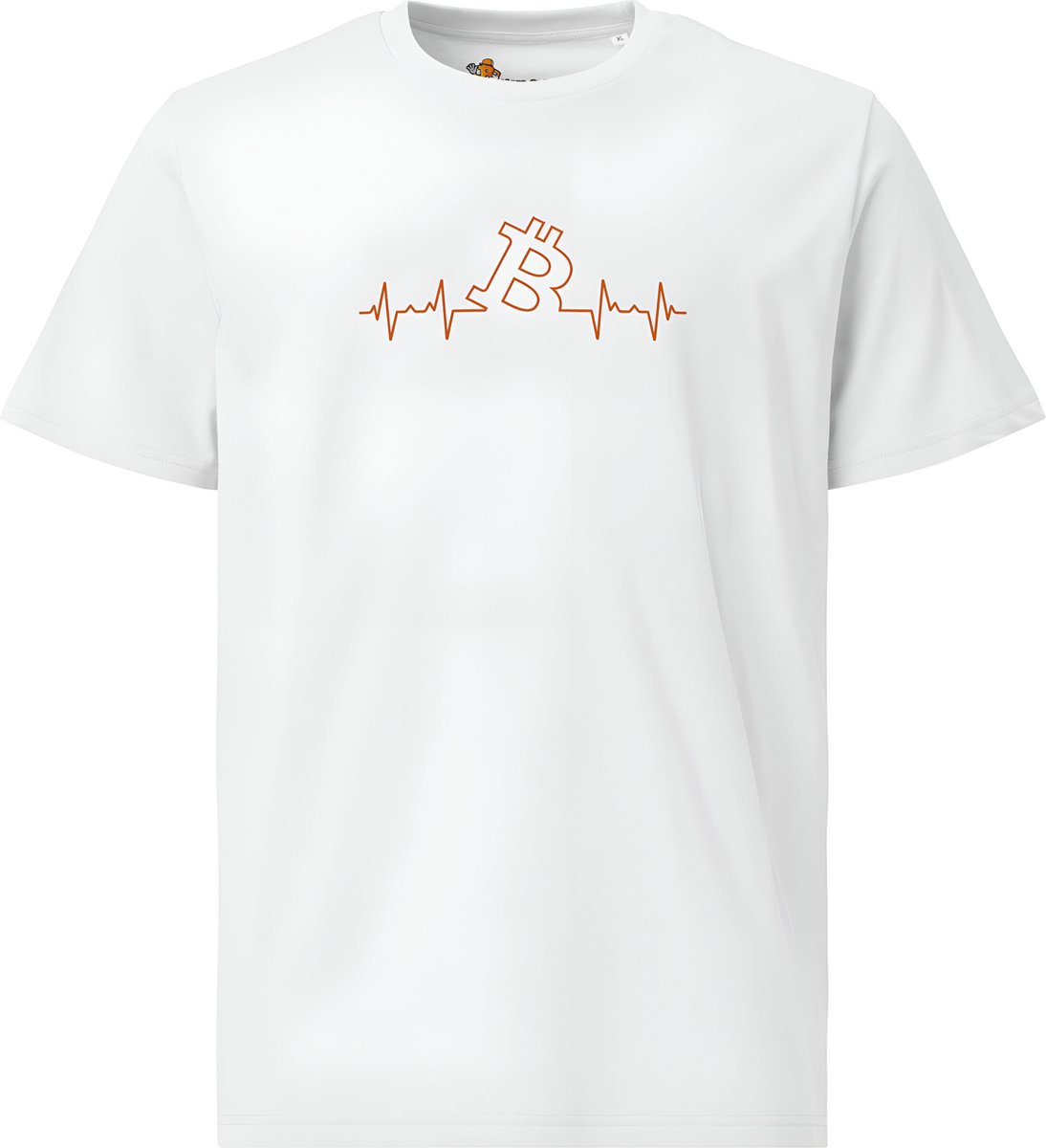 Bitcoin T-shirt Bitcoin Heart Beat - Unisex - 100% Biologisch Katoen - Kleur Wit - Maat M | Bitcoin cadeau| Crypto cadeau| Bitcoin T-shirt| Crypto T-shirt| Crypto Shirt| Bitcoin Shirt| Bitcoin Merch| Crypto Merch| Bitcoin Kleding