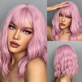 Roze Pruik- Pink Wig- Carnaval- Pink Wig- Cosplay Wig-