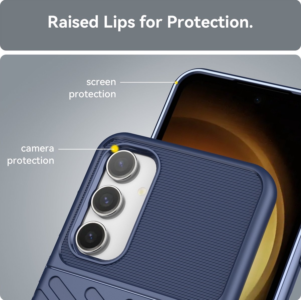 Mobigear Hoesje geschikt voor Samsung Galaxy S23 FE Telefoonhoesje Flexibel TPU | Mobigear Groove Backcover | Galaxy S23 FE Case | Back Cover - Blauw