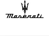 Maserati - Logo - Metaalkunst - Zwart - 49 x 34 cm - Auto Decoratie - Muur Decoratie- Man Cave - Cadeau voor man- Inclusief ophangsysteem