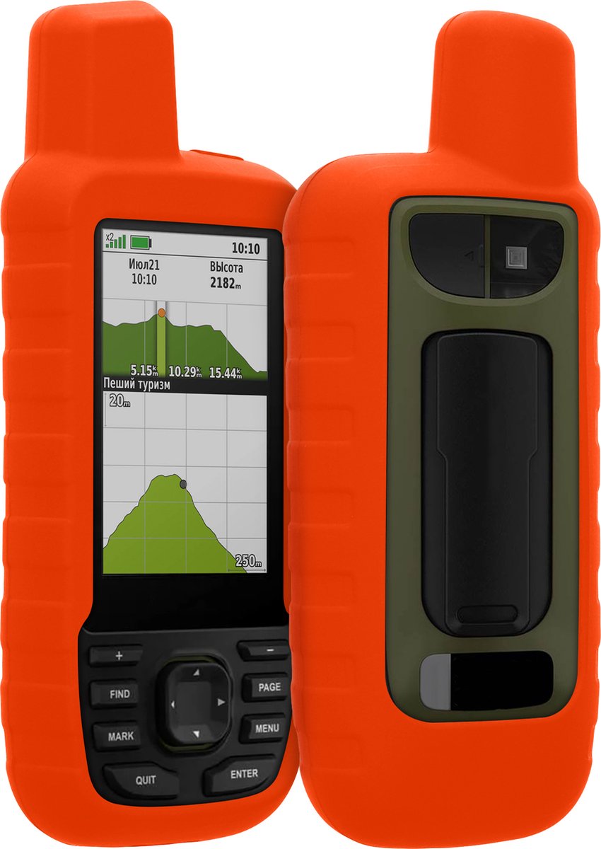 kwmobile Hoesje geschikt voor Garmin GPSMAP 66sr / GPSMAP 67 - Beschermhoes voor handheld GPS - Back cover in oranje