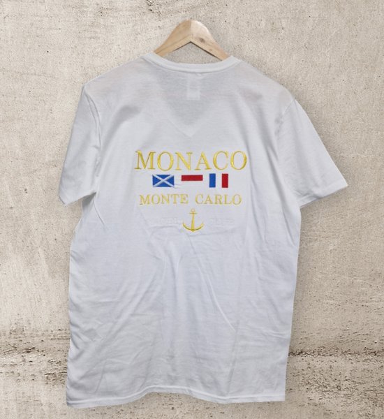 T-shirt heren Monaco Monte Carlo geborduurd limited edition Medium