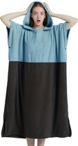 Nivard Surf Poncho Pour Adultes - Serviette à Langer Douce - Femme & Homme - Bleu Clair & Gris Foncé
