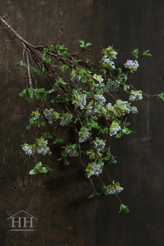 Gips bush blue - 30 cm - licht blauw - kunsttakken - kunstboeket - kunstbloemen - decoratie - woonaccessoires