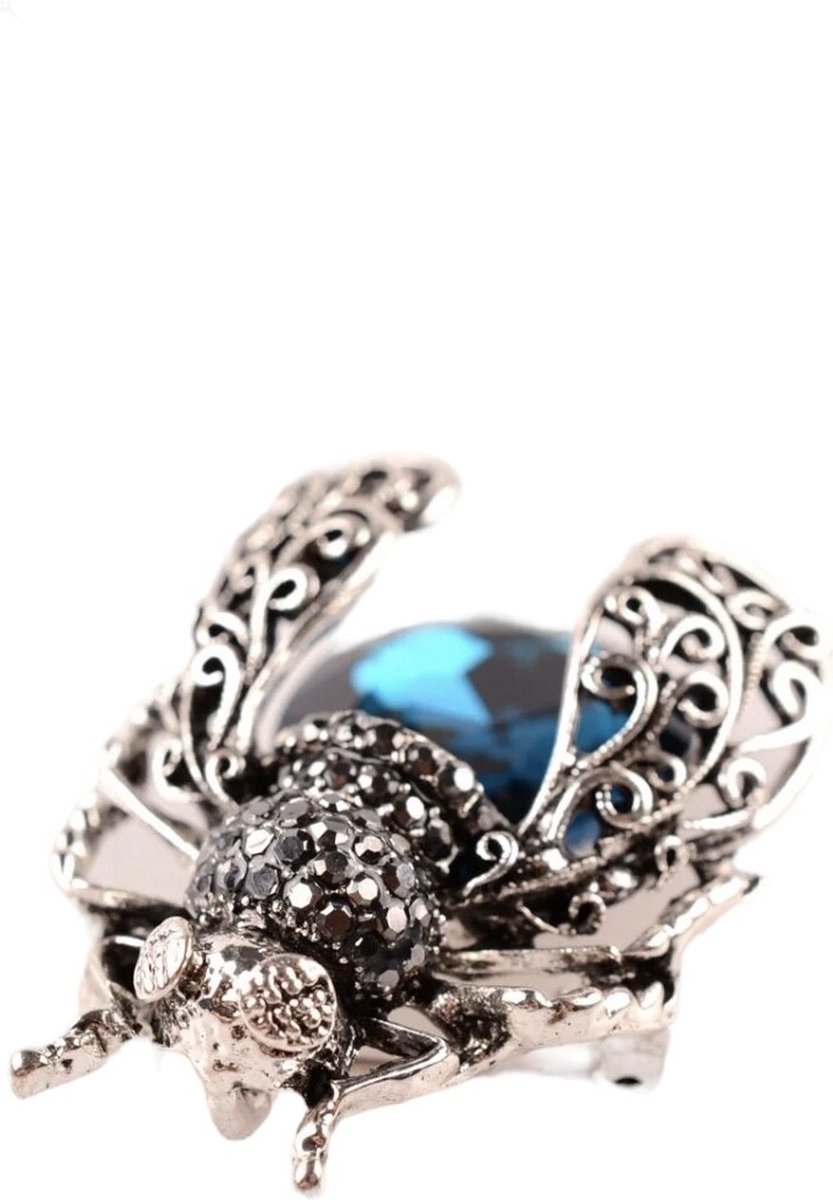 Broche Insect Blauw 4.8 x 3.8 cm