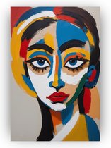 Abstract vrouw kleurrijk poster - Abstract muurdecoratie - Wanddecoratie vrouw - Moderne posters - Slaapkamer posters - Woonaccessoires - 80 x 120 cm