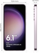 Samsung Galaxy S23 SM-S911B 15,5 cm (6.1') Dual SIM Android 13 5G USB Type-C 8 GB 128 GB 3900 mAh Lavendel