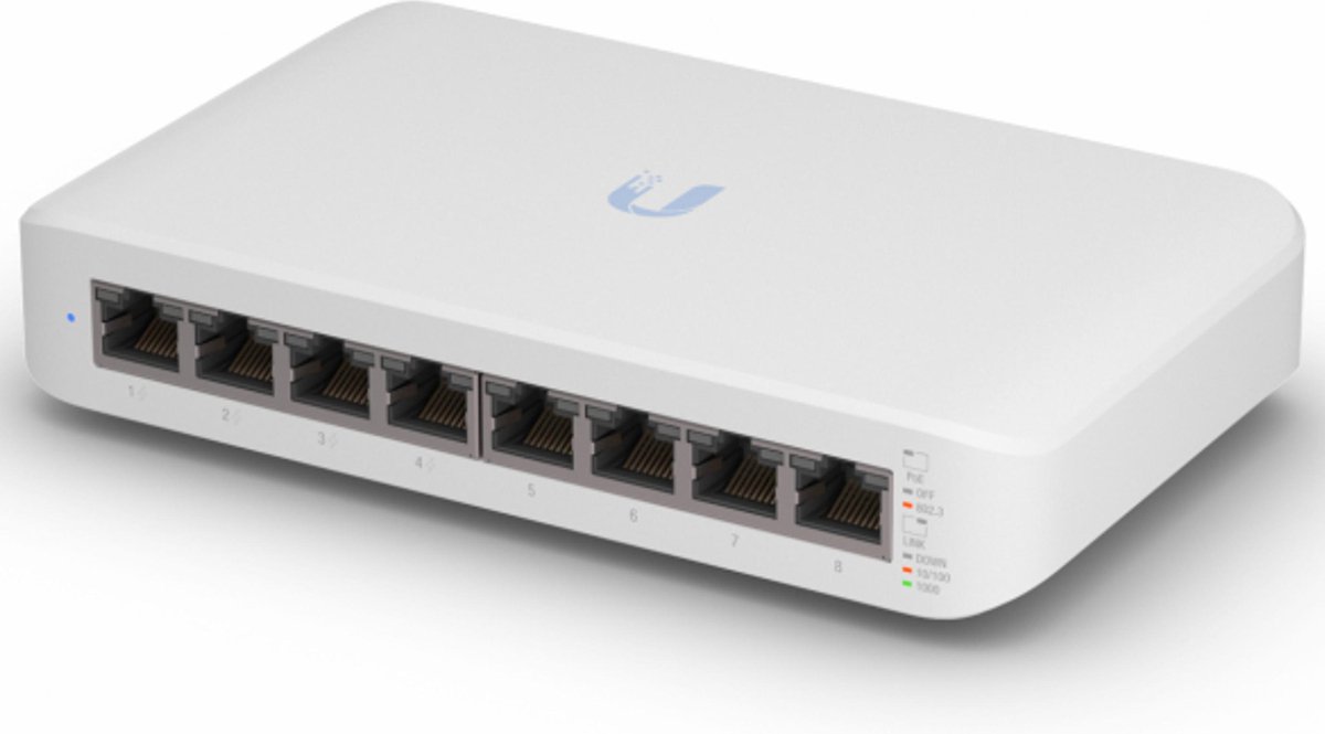 Ubiquiti - UniFi Switch Lite - Fully Managed Netwerkswitch - 8 poort - 52W PoE