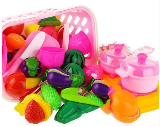 Chirurgie waarheid Vochtig Speelgoed Fruit Groente Kunststof Plastic Voor Kinderen Snijfruit Met  Mandje| Keuken... | bol.com