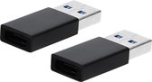 USB C 3.1 female naar USB A 3.0 male adapter verloop set van 2 stuks