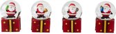 Waterbal - Waterbol - Schuddebol - Sneeuwbol - Kerstman met colour change ledverlichting - Set van 4 stuks