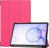 Samsung Galaxy Tab S6 Hoesje Book Case Cover Tablet Hoes - Donker Roze