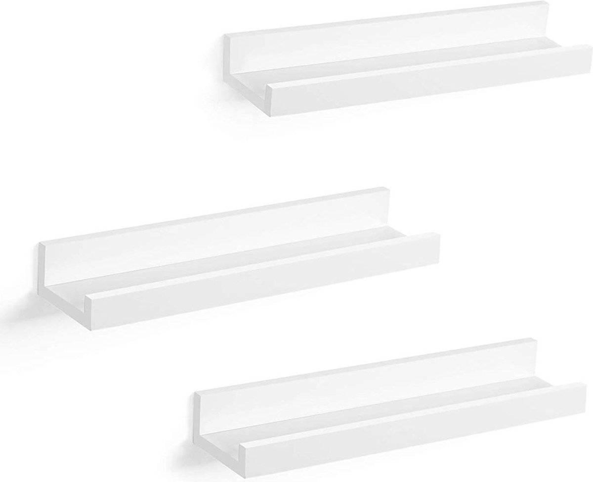 Set van 3 Boekenplanken - U-vormige Wandplank - Wit