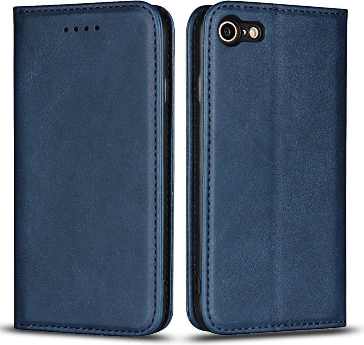 Casecentive Leren Wallet case - Portemonnee hoesje - iPhone 7 / 8 / SE 2020 blauw