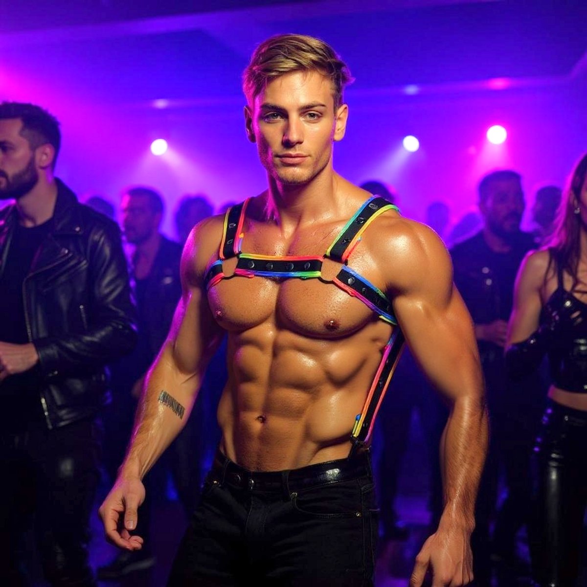 BUM BLING® - Regenboog Harnas voor Man - One Size - Gay Clubwear - BDSM Fetish & Pride