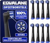 EQUALANE - Têtes de brosse de rechange compatibles avec les brosses à dents électriques Oral-B iO - 8 pièces - Noir