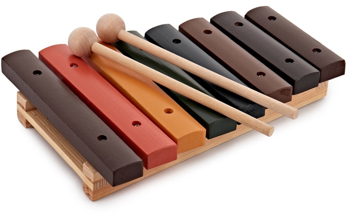 Xylofoon met 8 Gekleurde Klankstaven, met Mallets van Gear4music