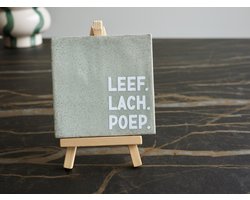 Tegeltje | Leef. Lach. Poep. - Spreuktegel - Tegel met spreuk - Grappig - Toilet - Housewarming - Nieuwe woning - Badkamer