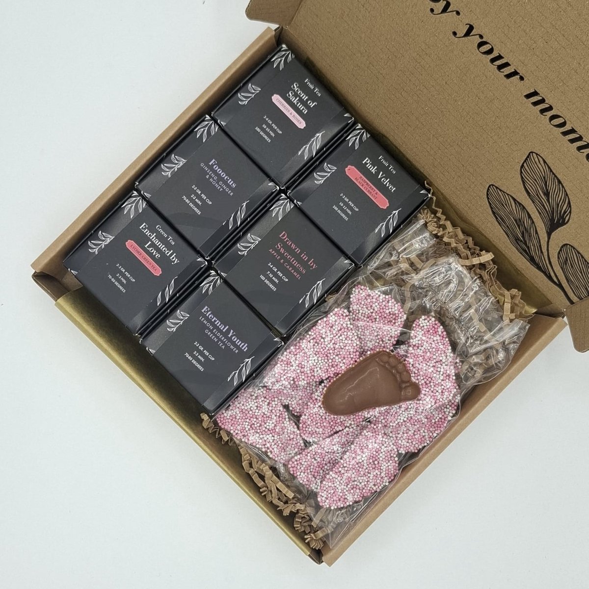 Geboorte cadeau meisje - Thee & Chocolade cadeau - My-Moments.nl