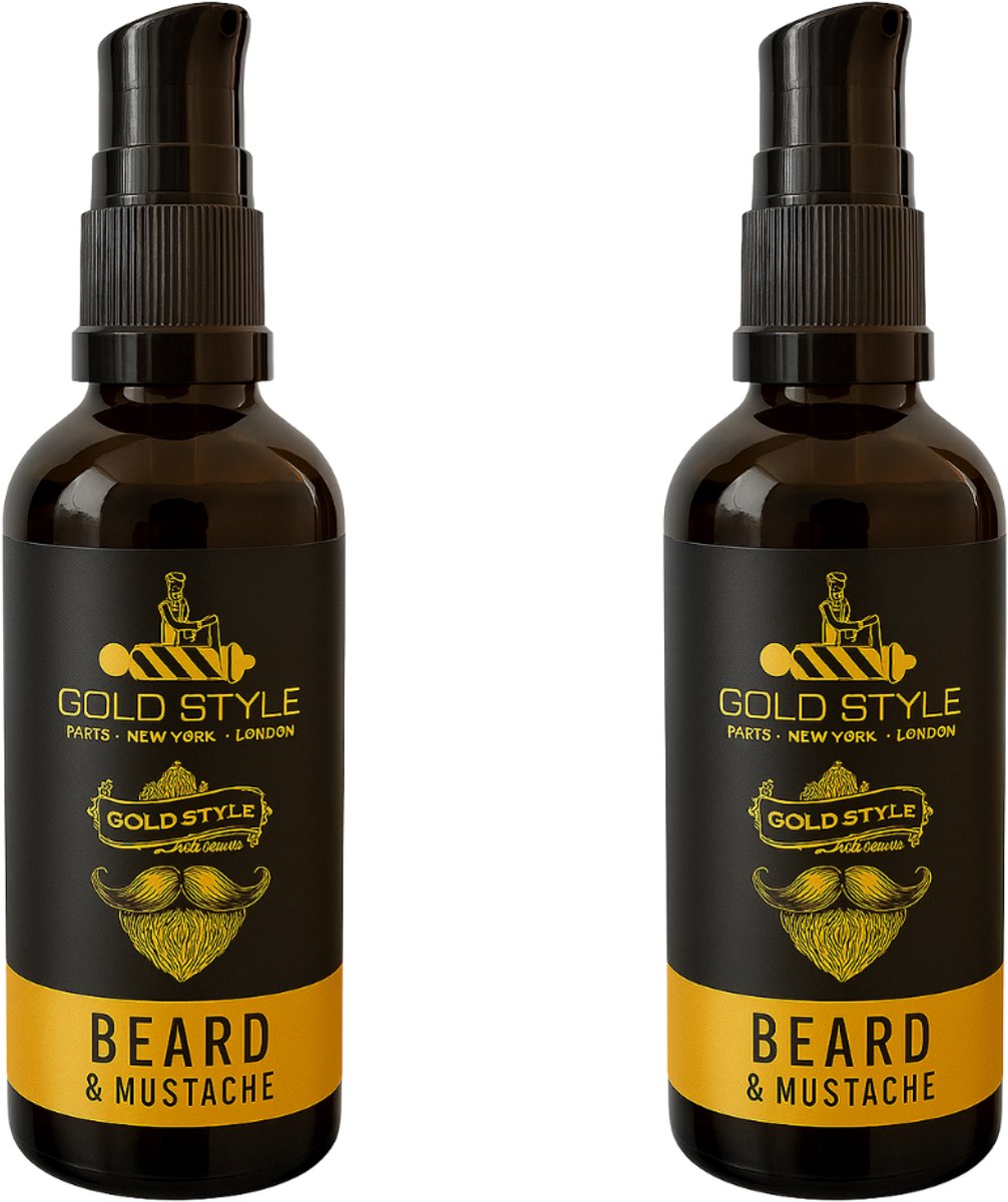 Gold Style Baardolie –2X Gold Style Baardverzorging voor Korte & Lange Baarden – 50ml – Beard & Mustache Olie - Baardolie