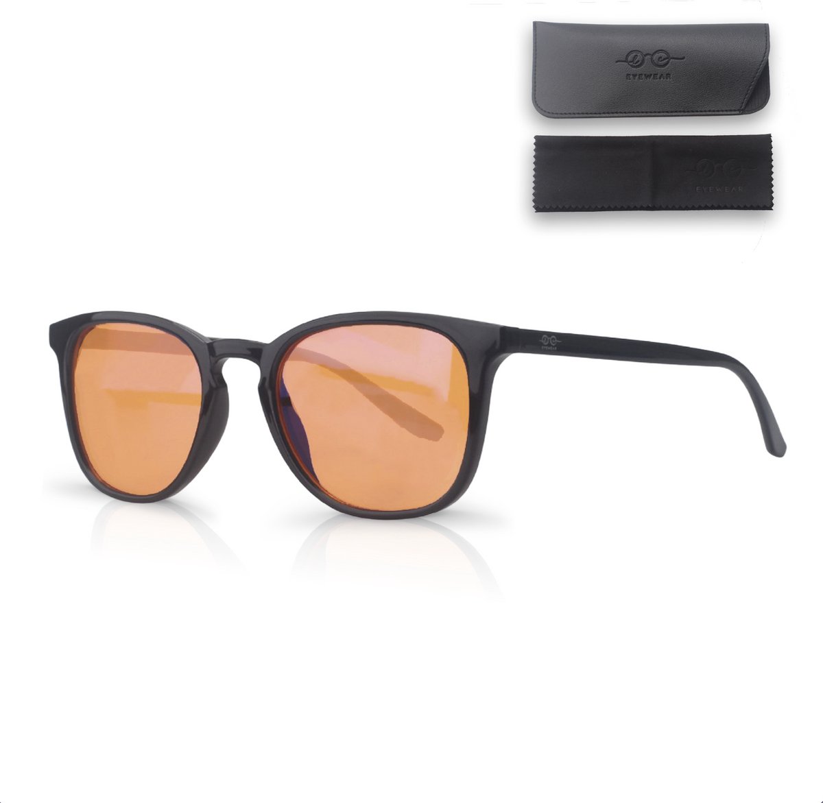 LC Eyewear Computerbril - Blauw Licht Bril Zonder Sterkte - Blue Light Glasses - Beeldschermbril - Unisex Bril Zonder Sterkte - Rond/Oranje
