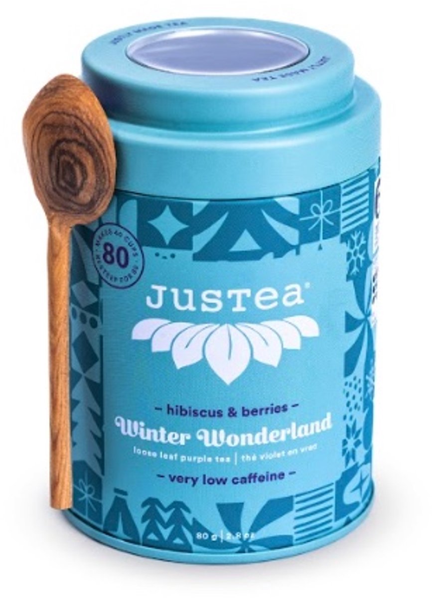 Justea - Winter Wonderland – Hibiscus, Bessen, Rooibos & Gember – 80g – Lang houdbaar | Leuk cadeau & geschikt voor noodpakket