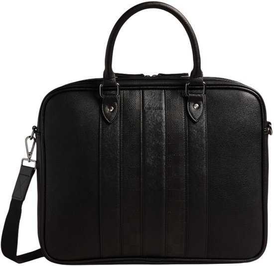 Waymon House Check Pu Document Bag Black