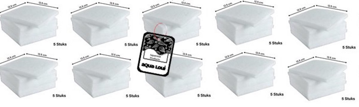 Aqua-Loui® - Filterwatten - Geschikt voor Juwel - Large (L) - Geschikt voor Bioflow 6.0 - Intern filtersysteem - Aquarium - Geschikt voor Juwel: Rio 300 & Vision 260 - 50 stuks