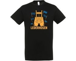 Lederhosen T-shirt - Heren Dames Unisex - Oktoberfest outfit - Oktoberfest T-shirt - Bier