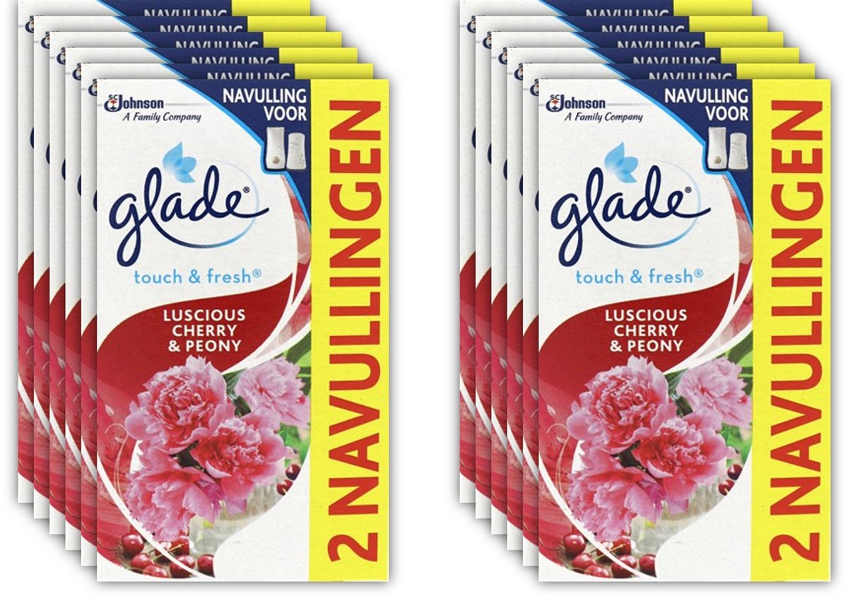Glade Touch & Fresh - Navulling Duo - Cherry & Peony 2 x 10 ml - 12 x