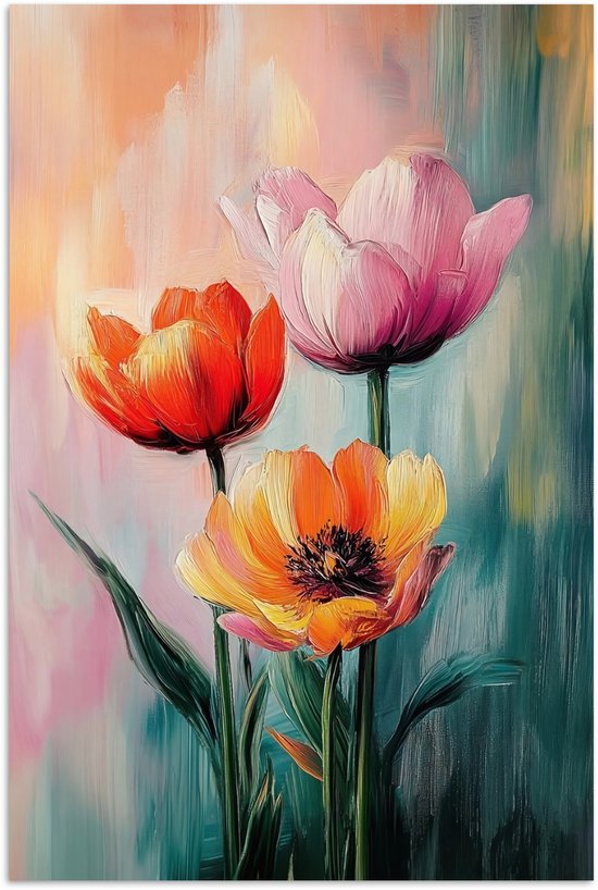 Affiche 40x60 cm - Rêveuse - Fleurs - Détails raffinés - Posters - Décoration de chambre - Décoration murale salon - Décoration murale chambre