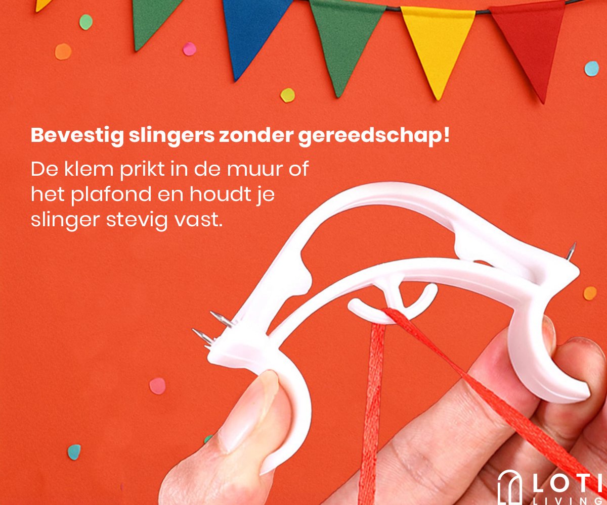 Loti Living Slingerklemmen - 8 stuks - Slingerklemmen voor slingers ophangen - Hoekklemmen - Herbruikbare Feestklemmen – Slingerclips voor Hoeken — afbeelding 3
