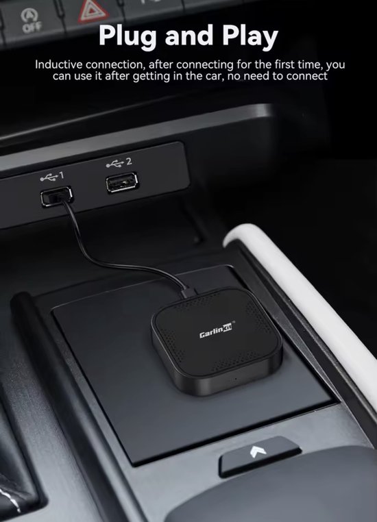 LAMTTO 2-in-1 draadloze CarPlay-adapter, kleine Carplay & Android auto draadloze adapter met USB-C/A, plug & play, vloeibare, stabiele verbinding, werkt zonder vertraging voor iOS 10 /Android 11 en