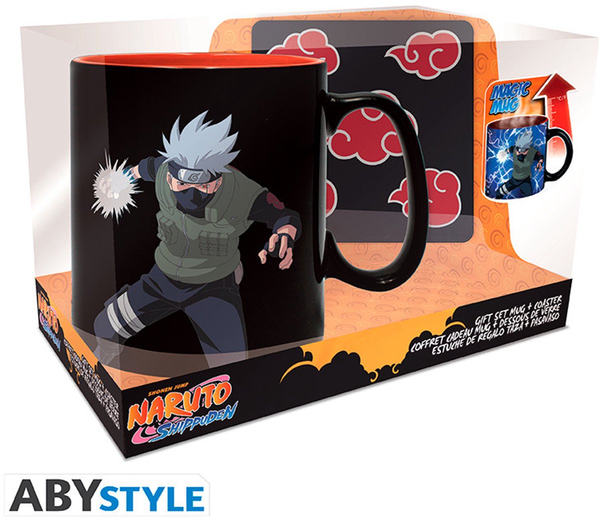 NARUTO SHIPPUDEN Gift set Mug Heat Change + Coaster Akatsuki