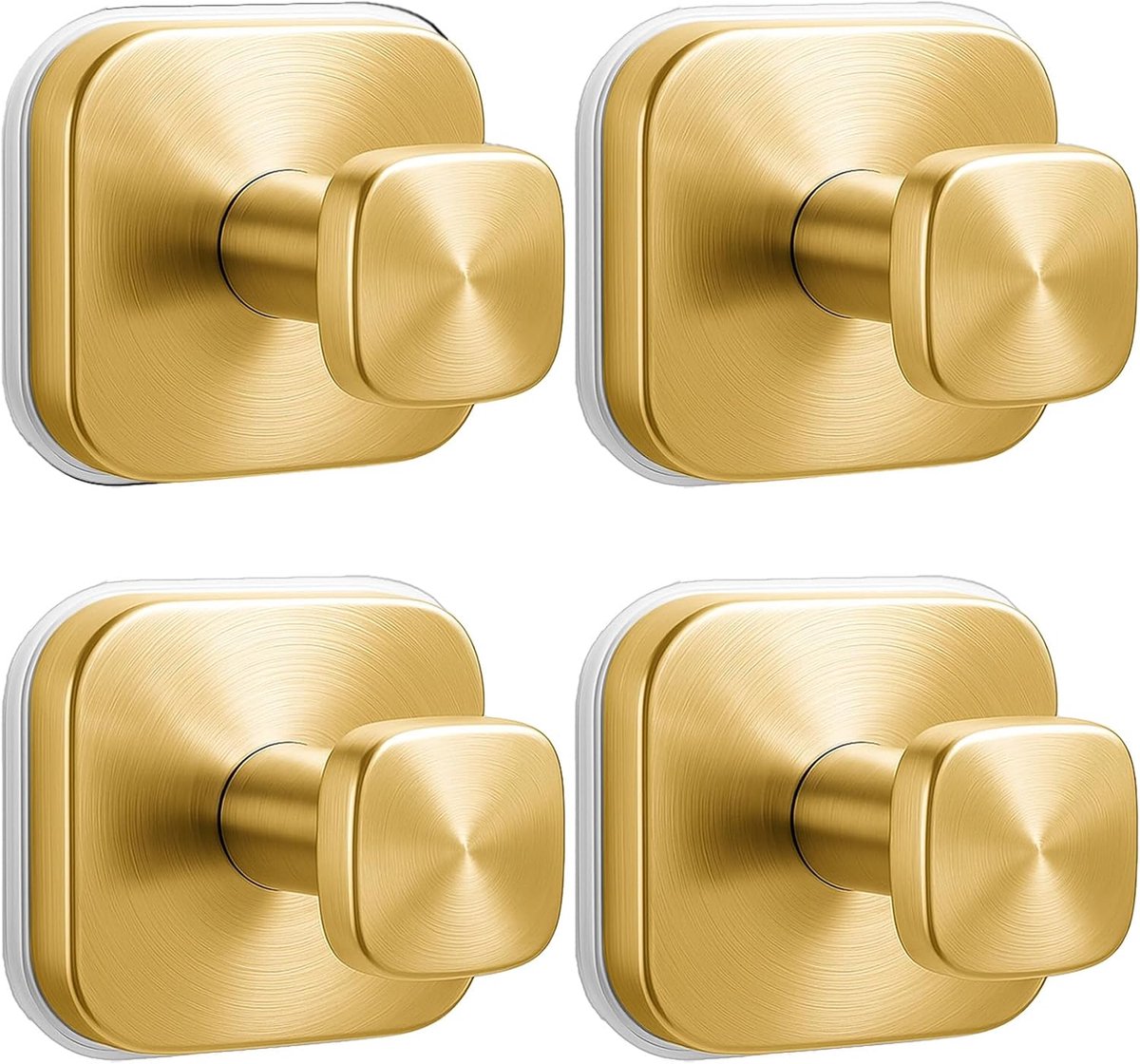 zuignap douchehaken, robuuste douchehaken, Douchehaken, herbruikbare zuignaphaken voor glazen ramen, spiegels, verwijderbare handdoekhaken voor in de badkamer, 4-pack (goud) - Cyslmuk