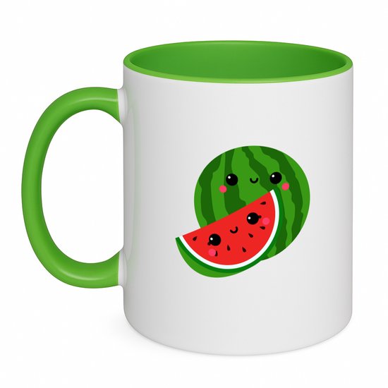 Foto: Hacebo watermeloen koffiebeker groen fruitschaal fruit liefhebbers thee mok koffie beker zomerfruit gezond eten vrucht koffiemok 350 ml inhoud