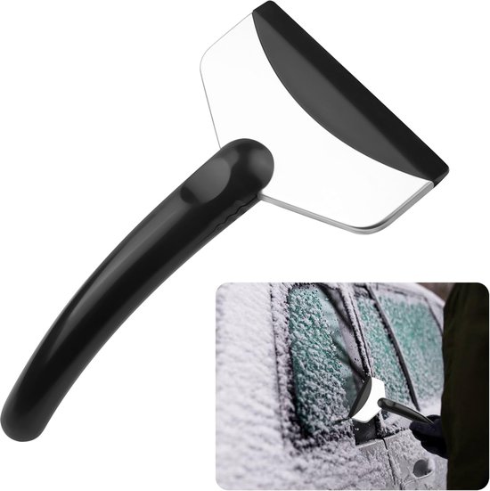 Foto: Ijskrabber met handschoen zwart voorkomt koude handen bij het ijsvrij maken van je autoruiten softgrip