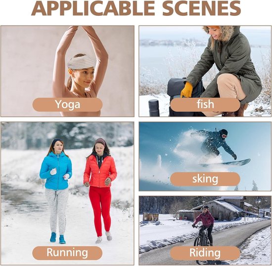 2 stuks hoofdband voor dames, winter, gebreide hoofdband voor dames, verdikt met fleece gevoerd, elastische warme haarband, hoofdband, oorwarmer voor vrouwen en meisjes, essentiële winterhoofdband van Hicarer — afbeelding 5