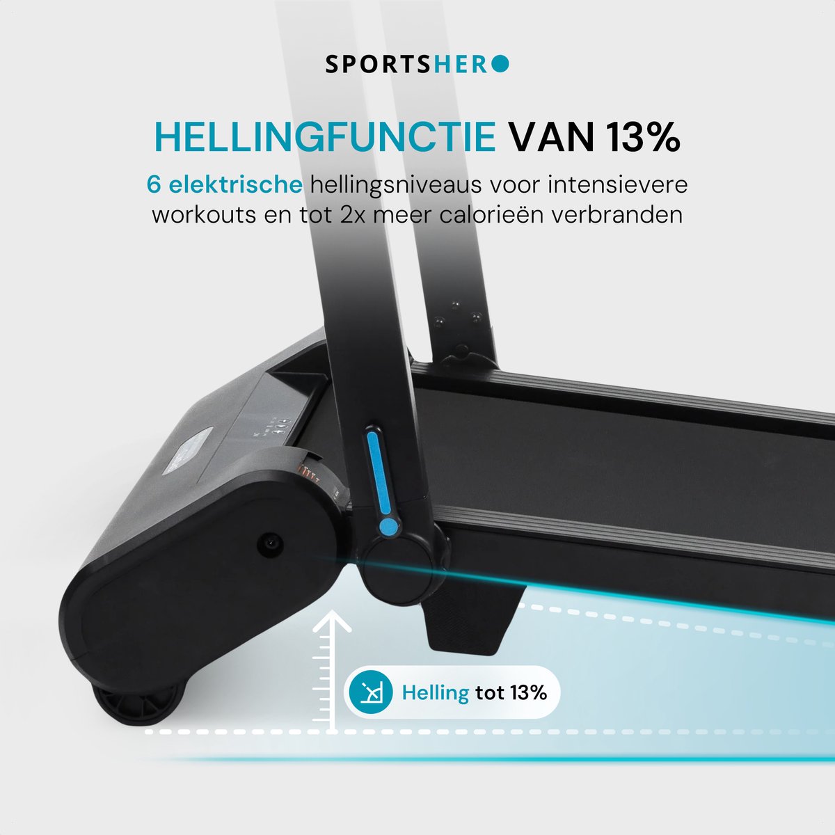 Afbeelding 3 van SPORTSHERO RUNNINGPAD PRO S - Hardloopband - 12 KM/u - Automatische Helling 13% - Zijsteunen