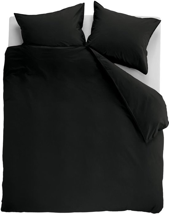 Ambiante Cotton Uni dekbedovertrek - Effen - Lits-Jumeaux - 240x200/220 - Zwart