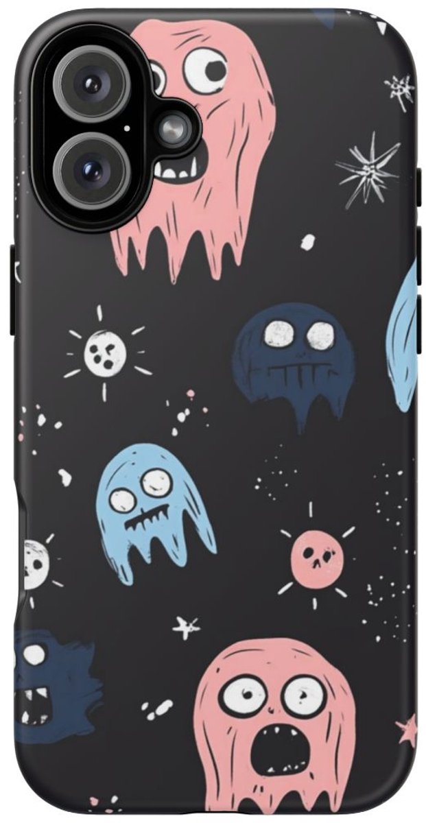 Schattige Horror-Spookjes Patroon – Telefoonhoesje Geschikt voor iPhone 16 Plus