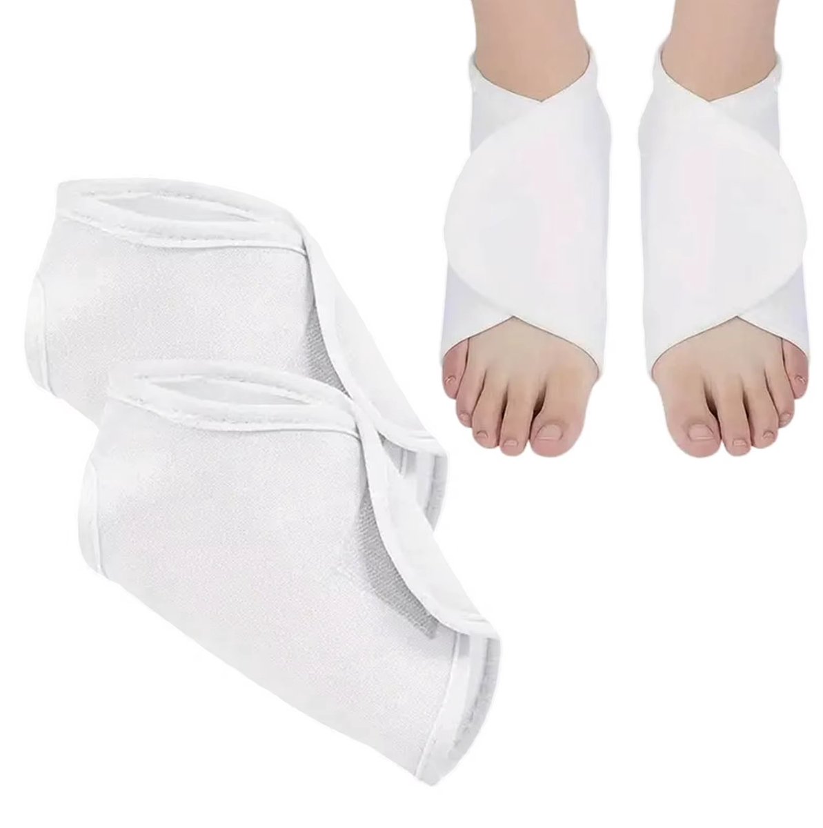 1 Paar Castorolie Voetpakking Wraps – Verstelbare Ademende Enkelband voor Vermoeide Voeten, Ontspanning & Pijnverlichting – Natuurlijke Castorolie Therapie voor Voetverzorging